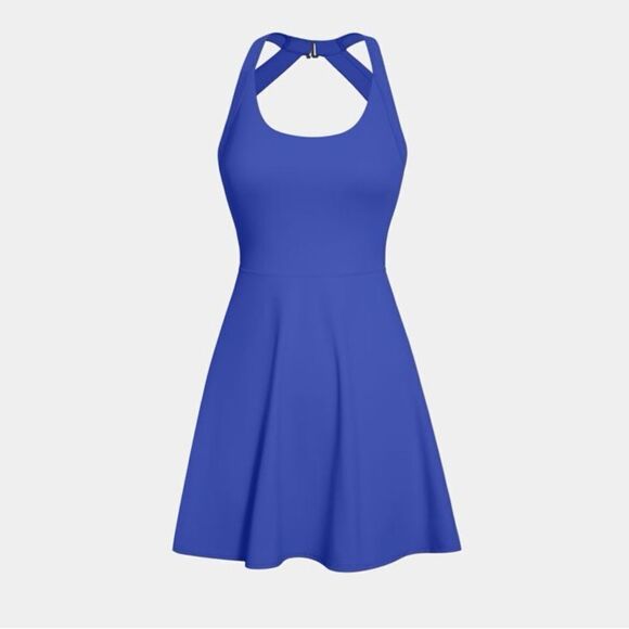 Backless Active Dress Blue - Picture 2 of 9